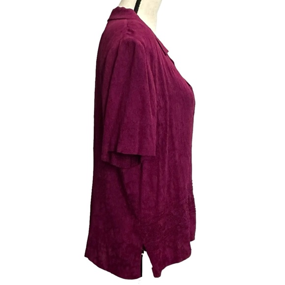 K Studio Dress & Blazer 12 Floral Maroon Jacquard Vintage - Picture 10 of 13